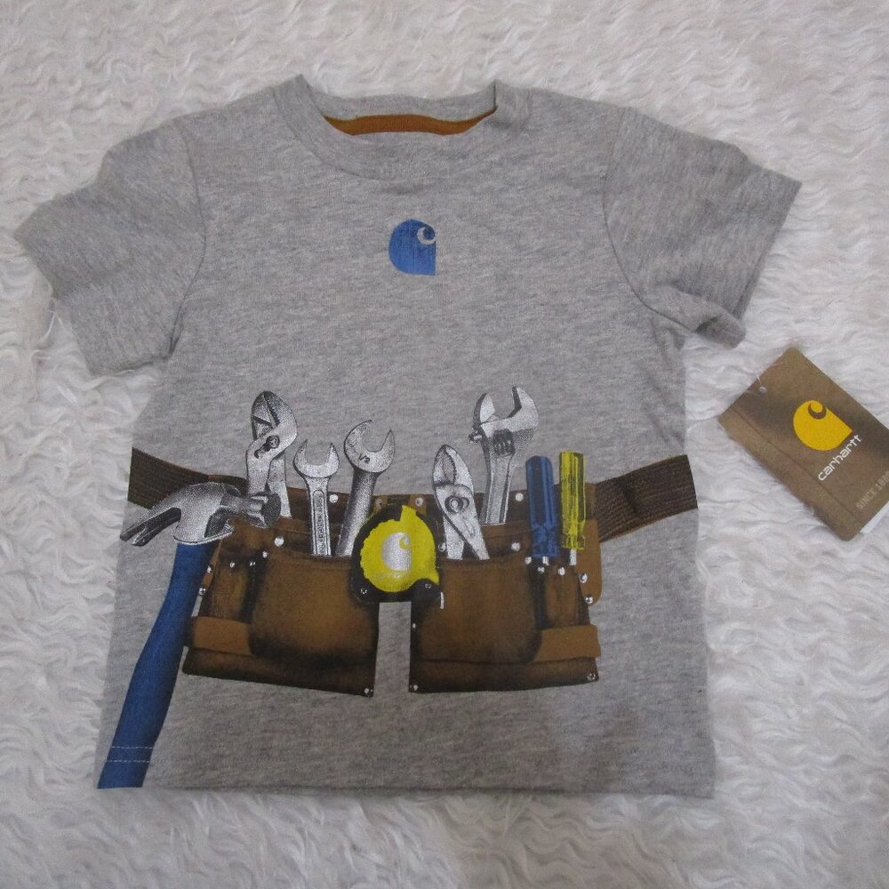 NWT Adorable Carhartt gray tool belt short sleeve t-shirt baby boys 9m